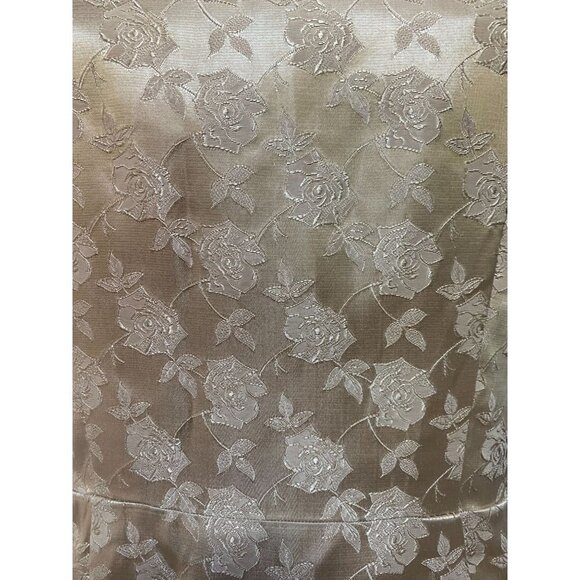 Vintage 1950s Women's Dress Set Gold Brocade Satin Roses 2 Piece Medium - Picture 11 of 13